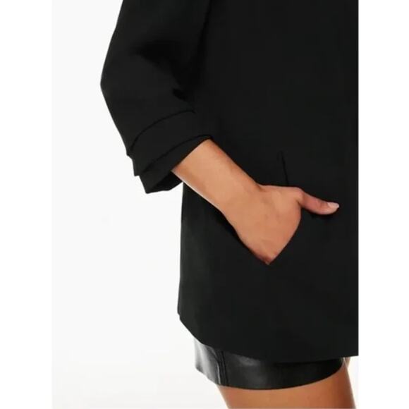 Babaton Blazer Women 10 Power Hip Jacket Black Open Aritzia Preppy Academia Work - Picture 3 of 11